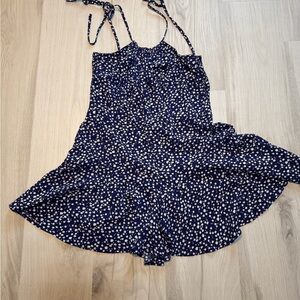 Navy Blue Floral Romper